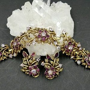 Vintage Coro Navarre Purple & Lilac Rhinestone Set